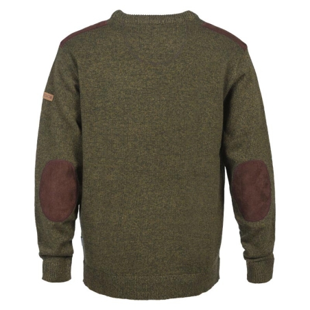 Pull chasse brodé col rond